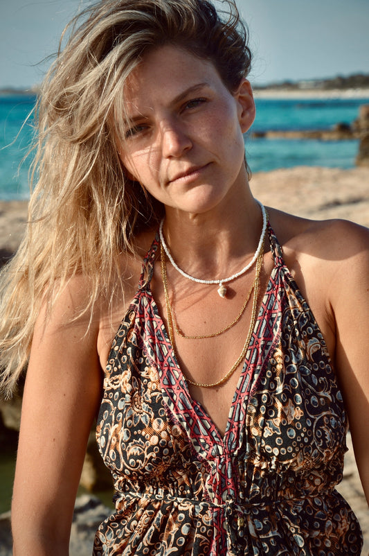 BOHO LUZ DEL ALBA – Women's Boho Silk-Blend Dress (Lightweight, Summer Style)